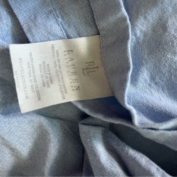 Ralph Lauren Oxford blue twin bedskirt - Picture 2 of 3